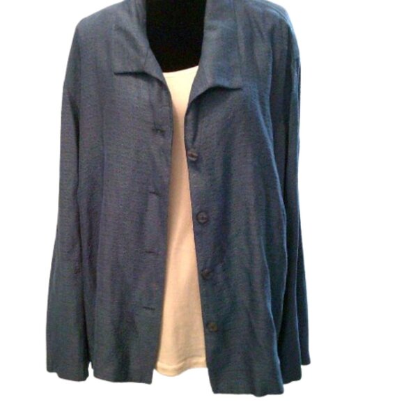 Maggie Barnes Button Down Shirt Blouse Jacket Size 32W - Picture 7 of 9